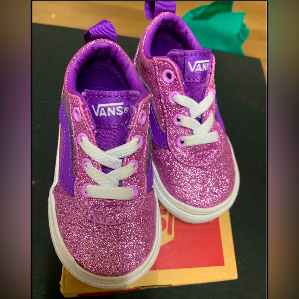 Vans Kids Sparkly Purple Sneakers
